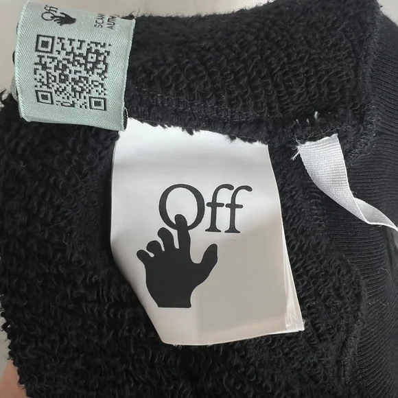 Off White Flock Arrow Black Crew Neck Sweater Sweatshirt S - Picture 8 of 12